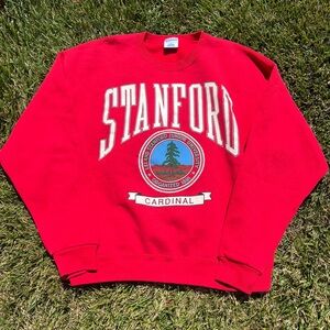 Vintage 90s Stanford Cardinal University Crewneck Sweater NCAA Size XL USA Made
